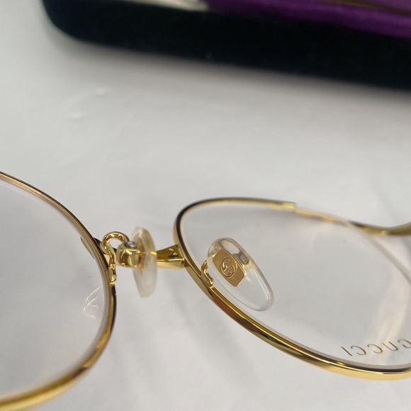 💯- New Authentic Gucci Demo Round Ladies Eyeglasses GG0596OA 003 58 - Picture 7 of 14